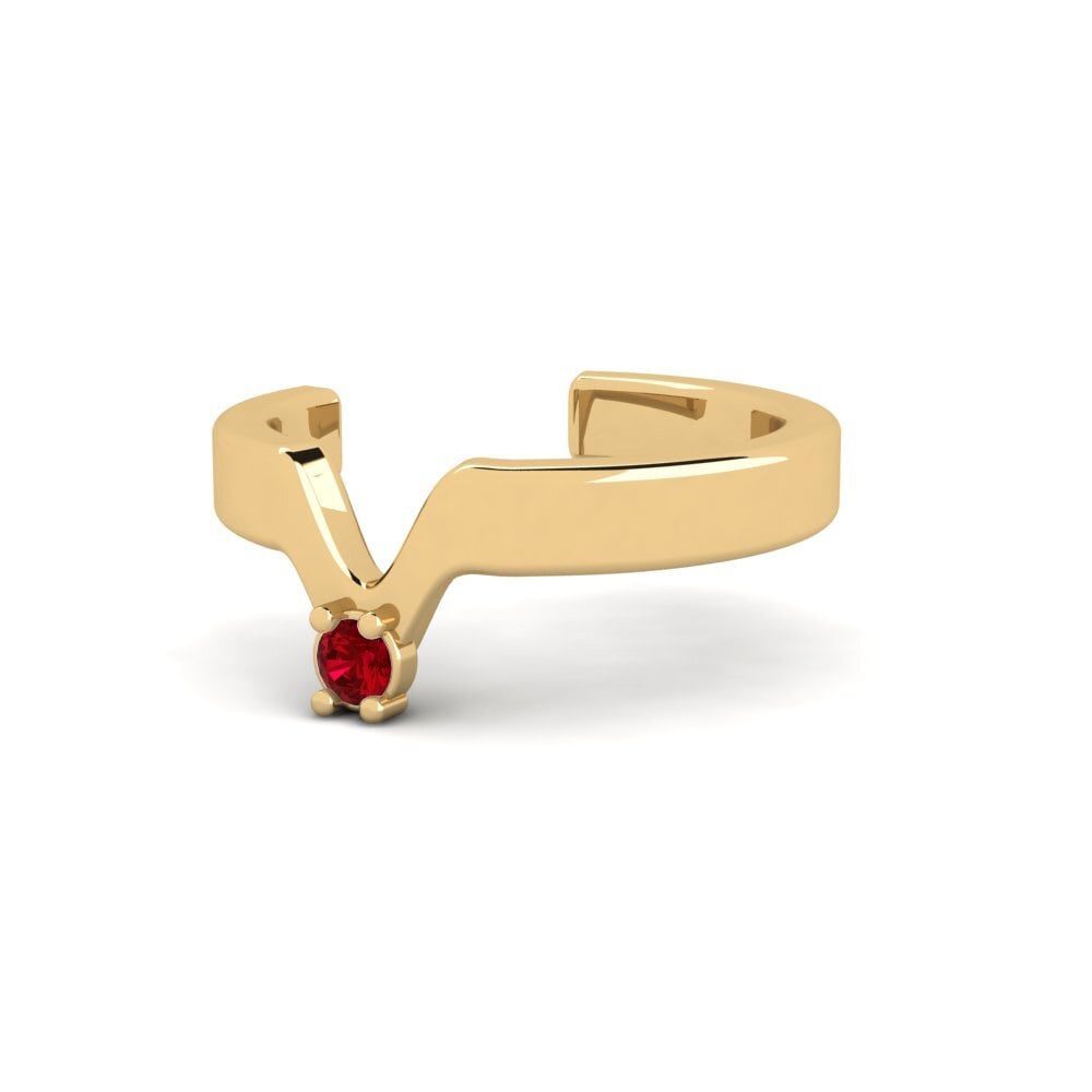 ruby-zirconia Conch Ear Cuff Pidu