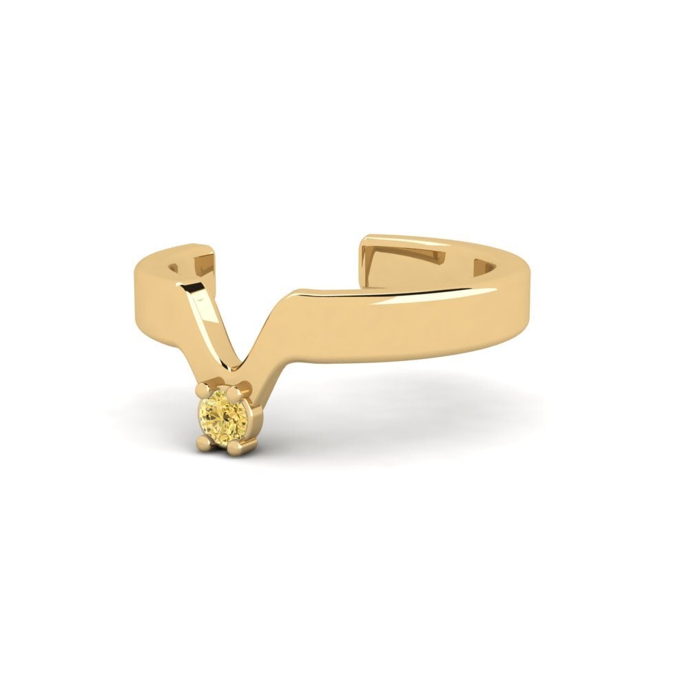 9ct Yellow Gold Yellow Diamond Conch Ear Cuff Pidu