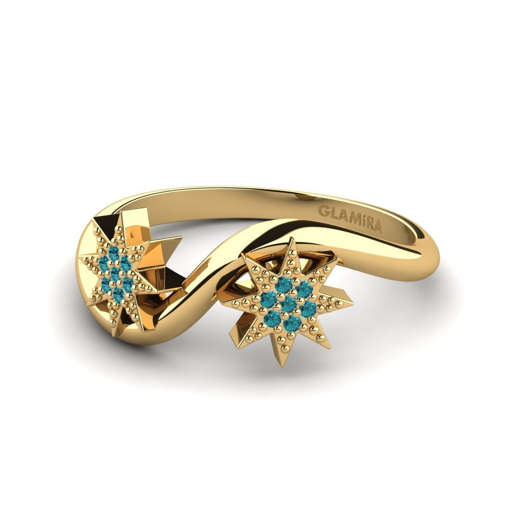 Diamante Azul Anel Piegas