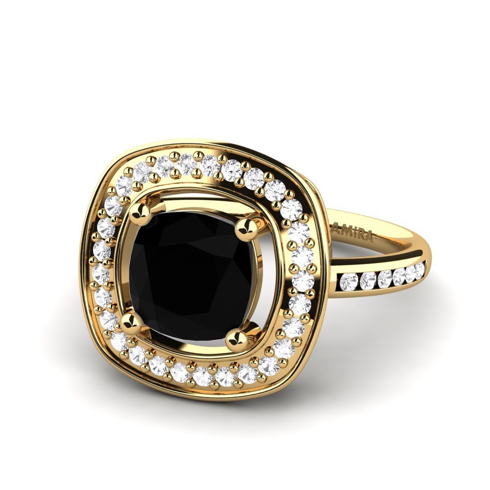 14k Oro Amarillo Anillo de compromiso Pieretta