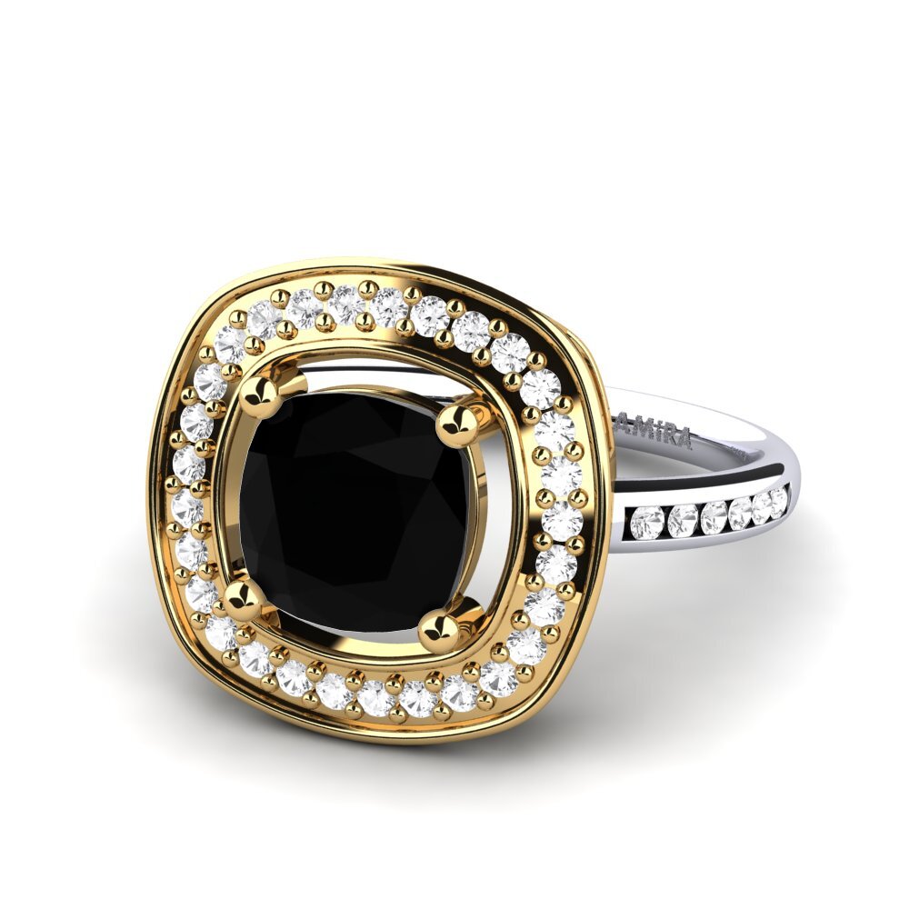 Black Sapphire Engagement Ring Pieretta