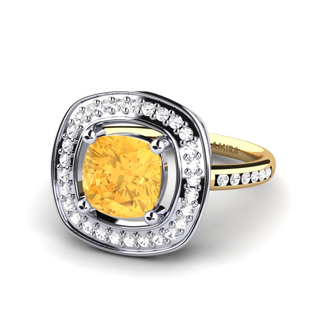14ct Yellow / White Gold Engagement Ring Pieretta