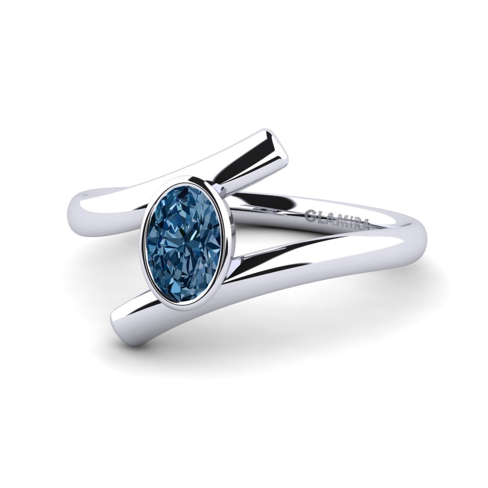 Blue Diamond Engagement Ring Pierya