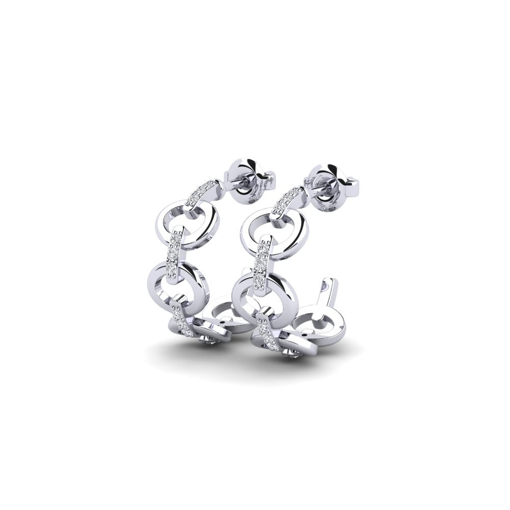 14k Oro Blanco Pendiente de mujer Pietia