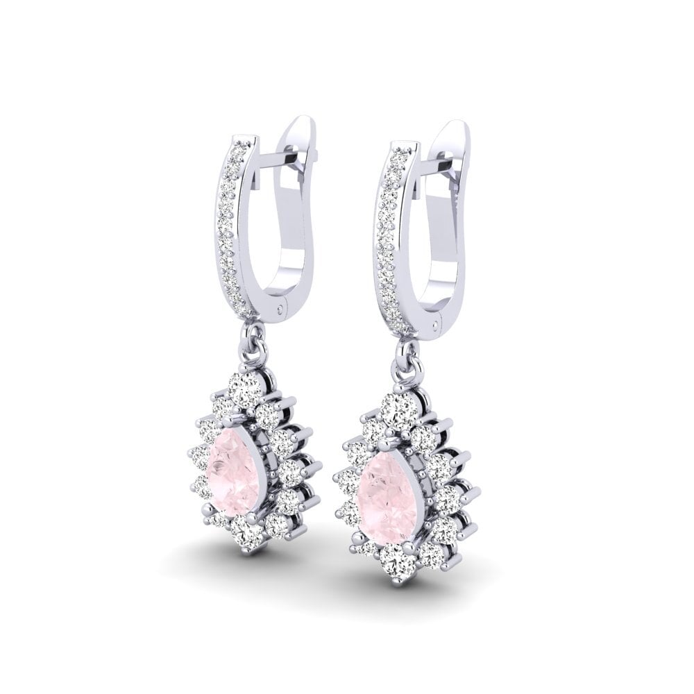 Pear Rose Quartz Women's Earring Pikipek