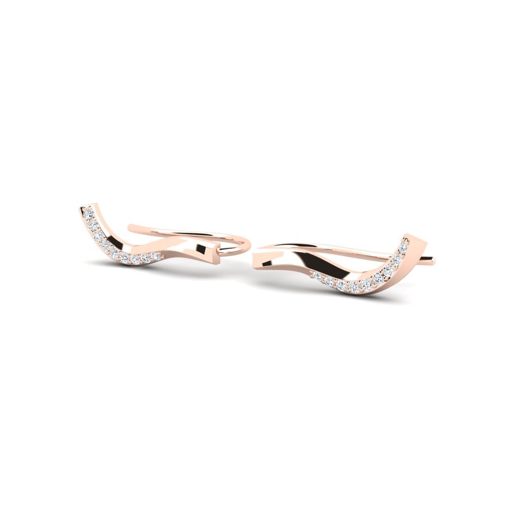 14ct Rose Gold Zirconia Women's Earring Piraso