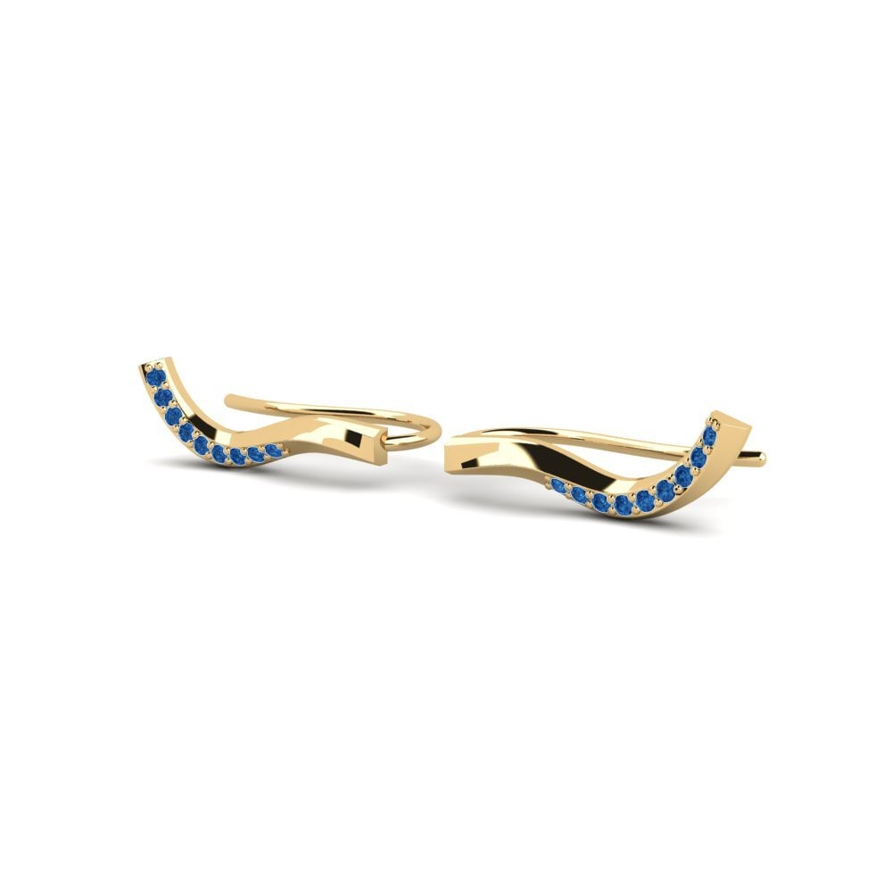 Zircônia azul escuro Brincos Feminino Piraso