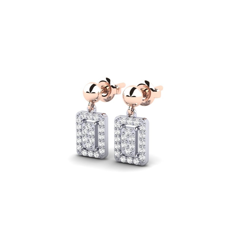 14ct White & Rose Gold Women's Earring Pitsat