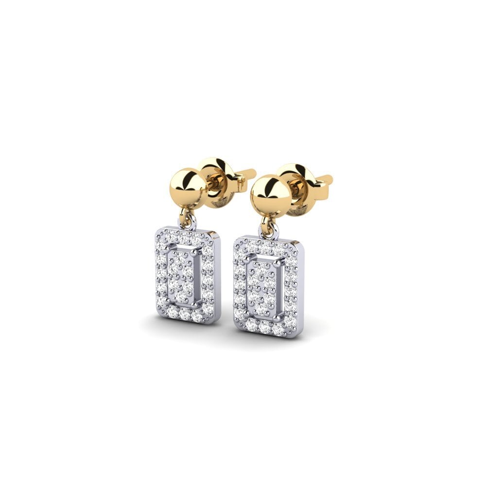 14ct White & Yellow Gold Women's Earring Pitsat