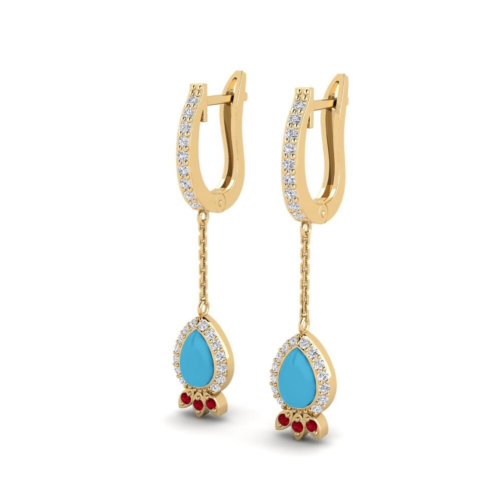 Đá Zirconia Đỏ Bông tai nữ Piuma