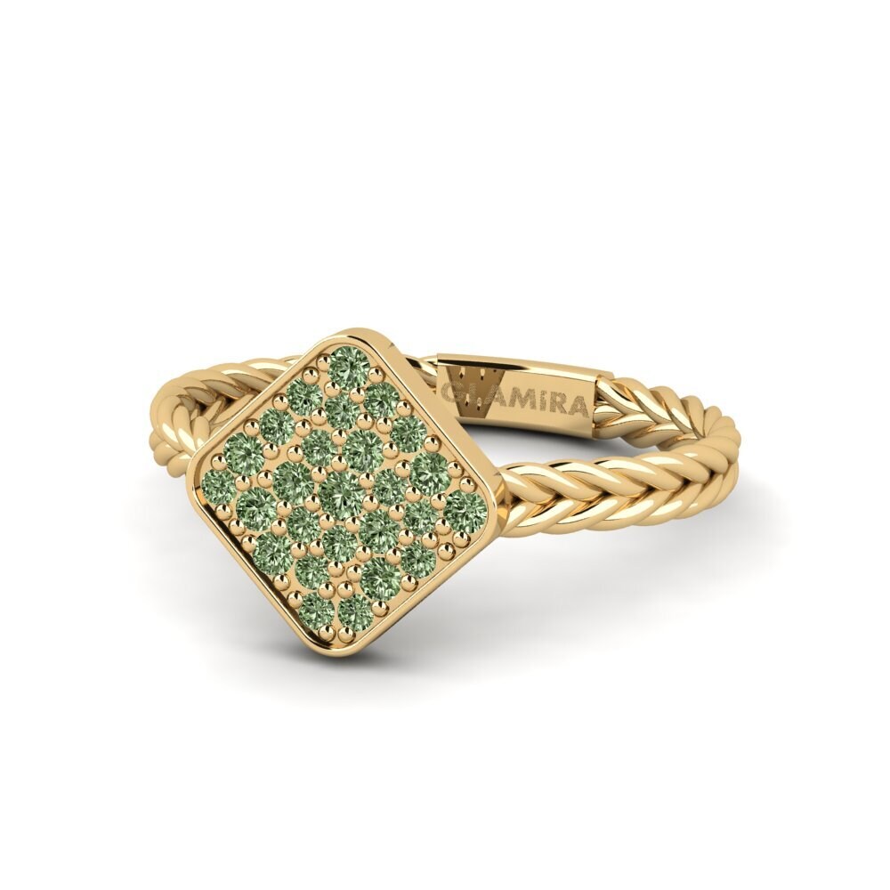 Green Diamond Ring Plait