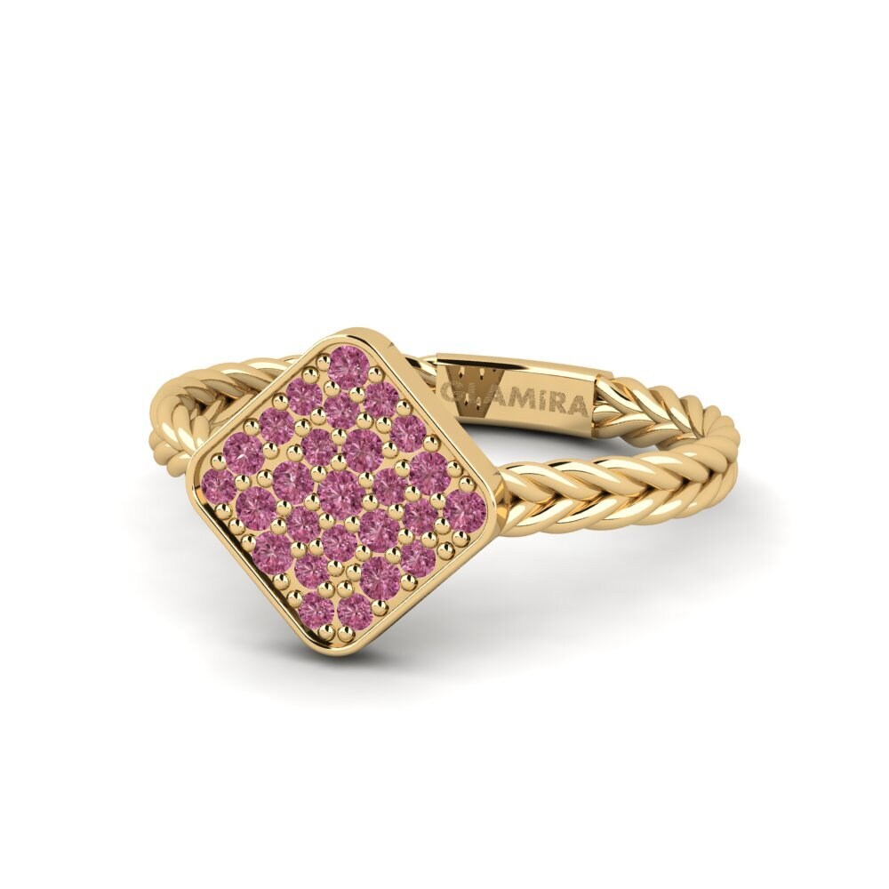 Rhodolite Garnet Ring Plait