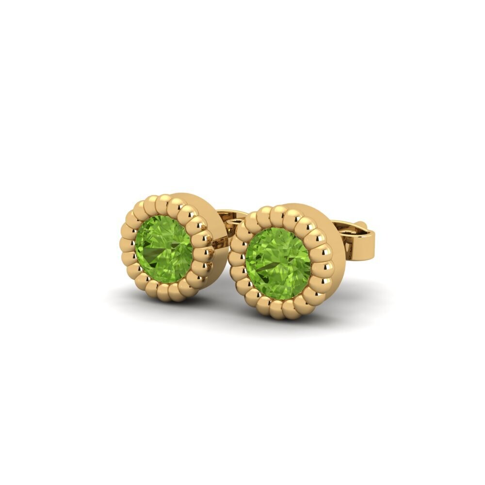 14ct Yellow Gold Peridot Women's Earring Planta