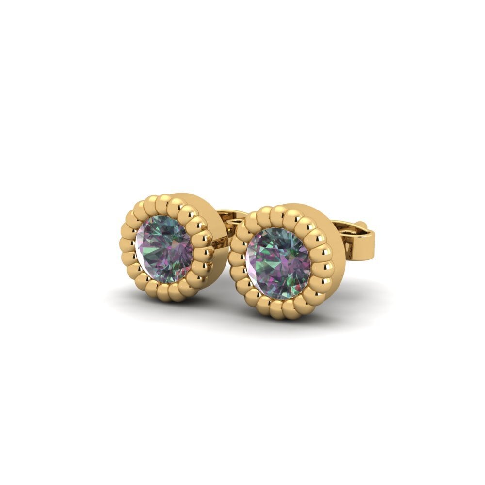 14ct Yellow Gold Mystic Topaz Women's Earring Planta