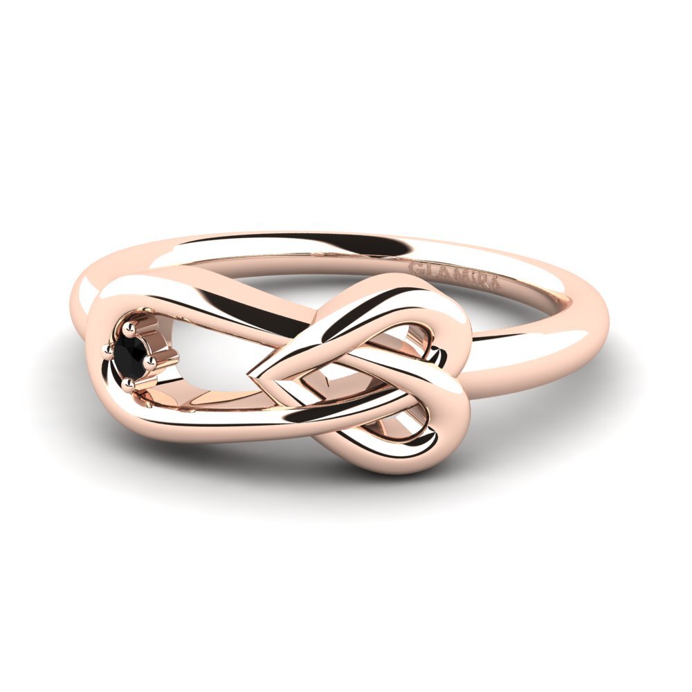 14ct Rose Gold Black Onyx Ring Platano