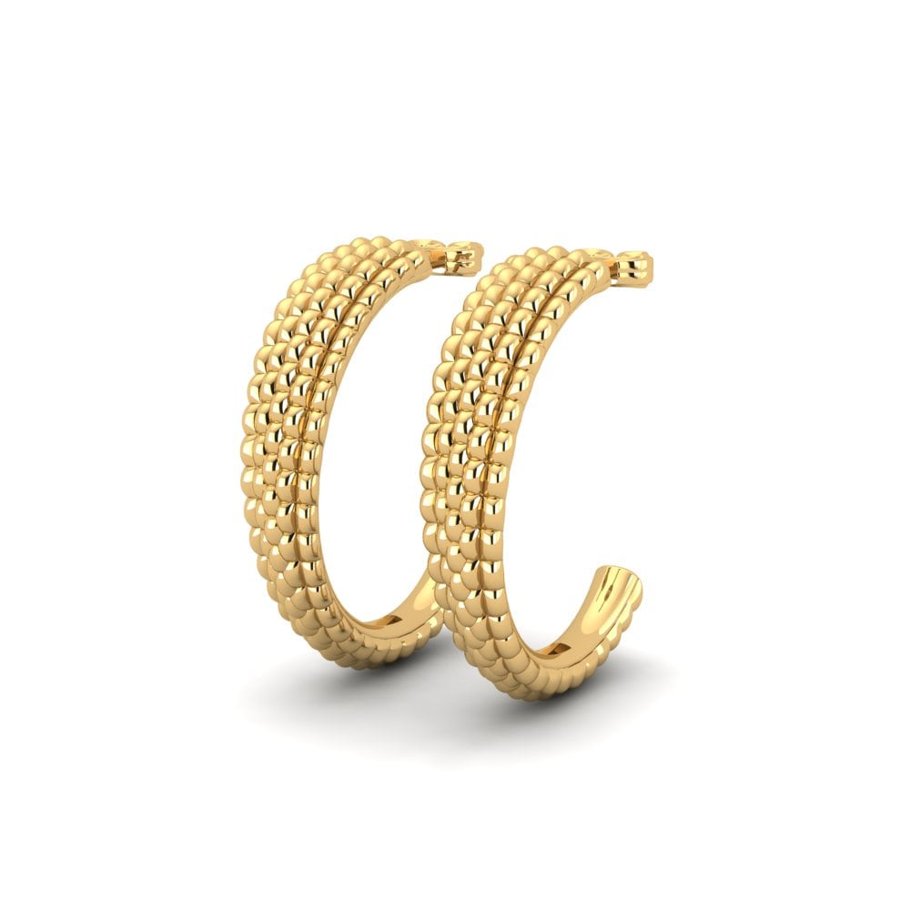 9k Oro Amarillo Pendientes Platner