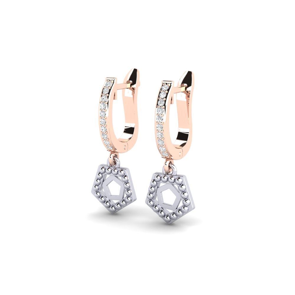 9k Oro Rosa & Blanco Pendiente de mujer Plattner