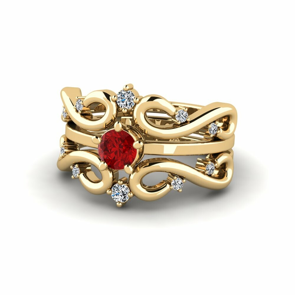 Ruby (Lab Created) Ring Plenn - SET