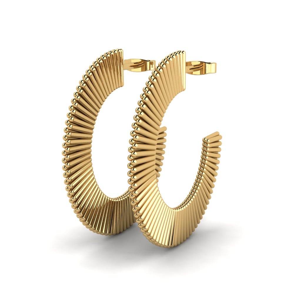 9k Oro Amarillo Pendientes Plouffe