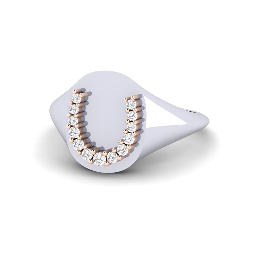 14ct White & Rose Gold Ring Pogona