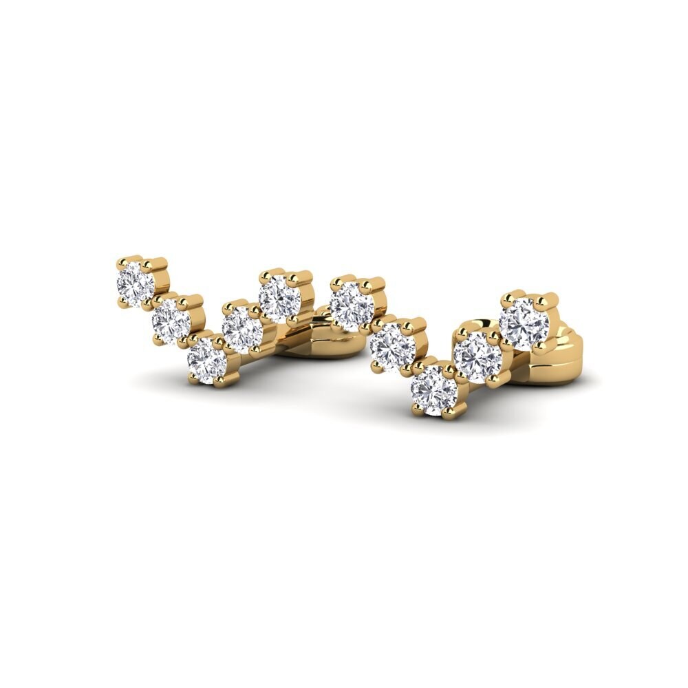 9ct Yellow Gold Lab Grown Diamond Women's Earring Polka