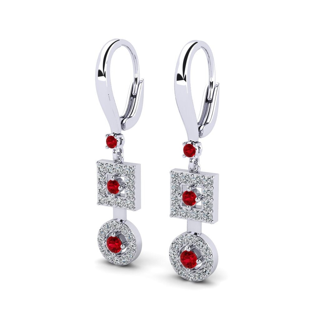 Đá Zirconia Đỏ Bông tai nữ Polymnia