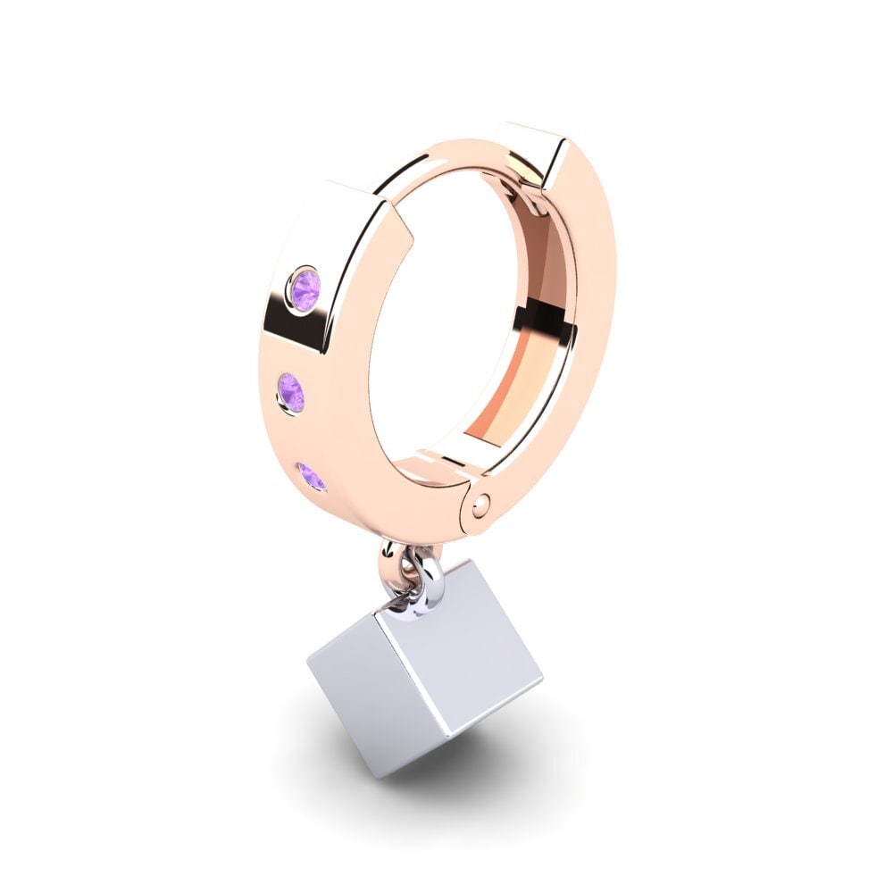 Dangle Amethyst 9ct White & Rose Gold Earrings