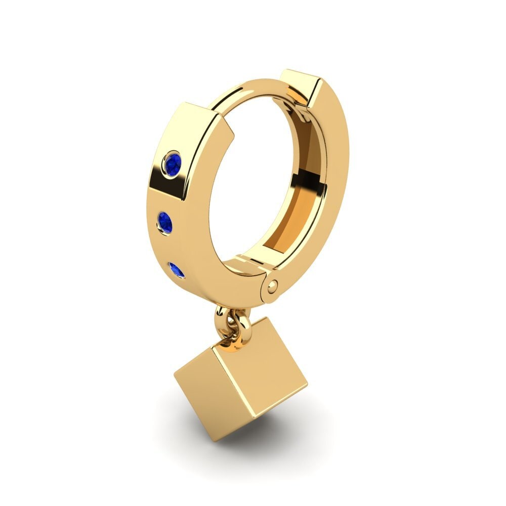 9ct Yellow Gold Sapphire Men's Earring Ponthus