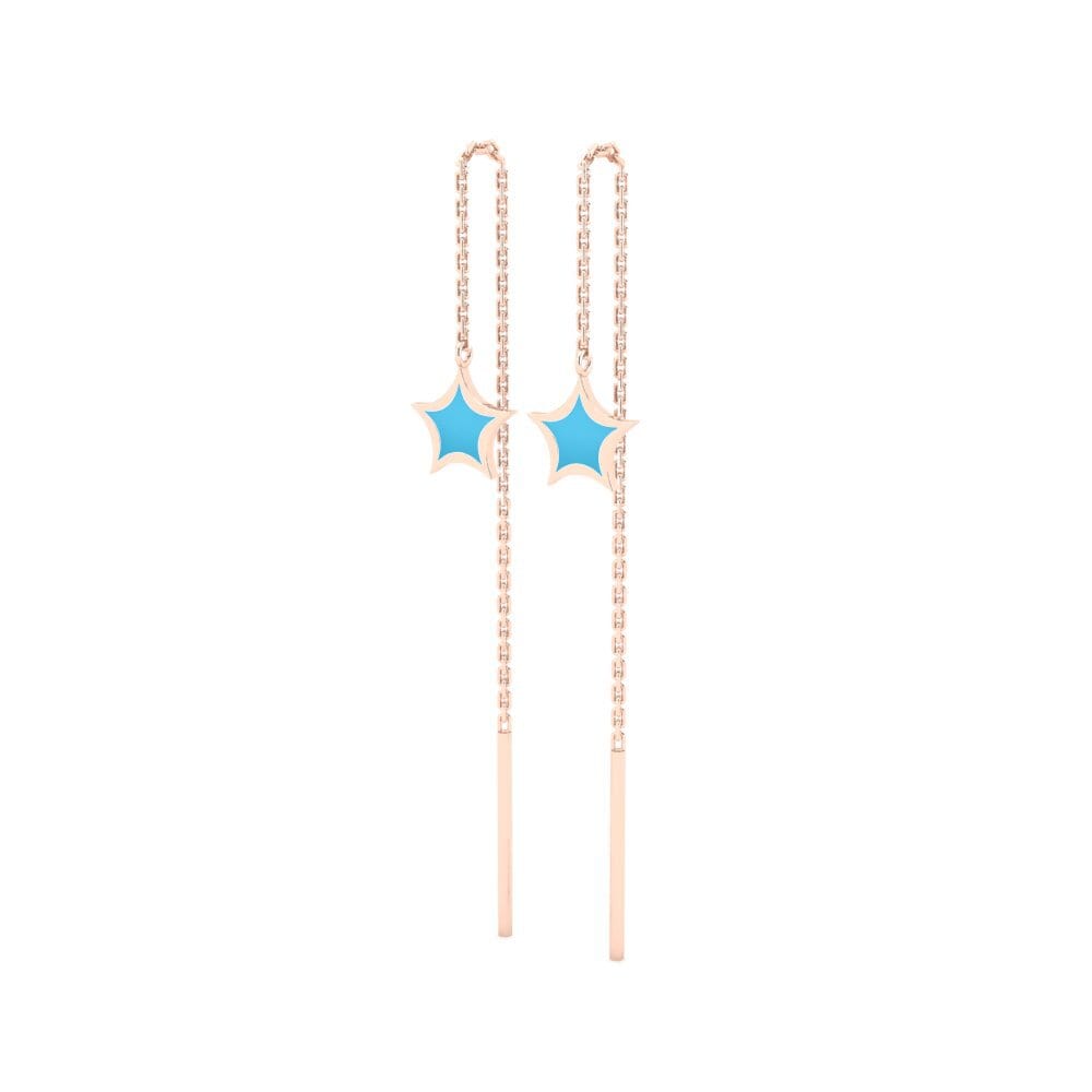 18k Oro Rosa Pendientes Pontia