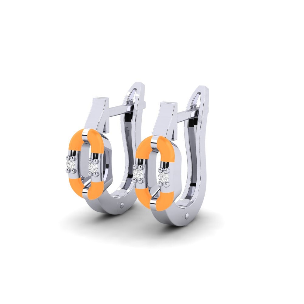 9ct White Gold Women's Earring Porou