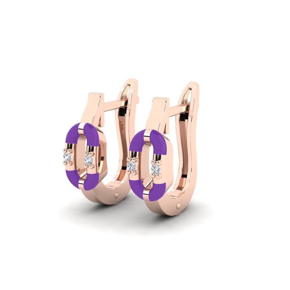 14k Oro Rosa Pendiente de mujer Porou