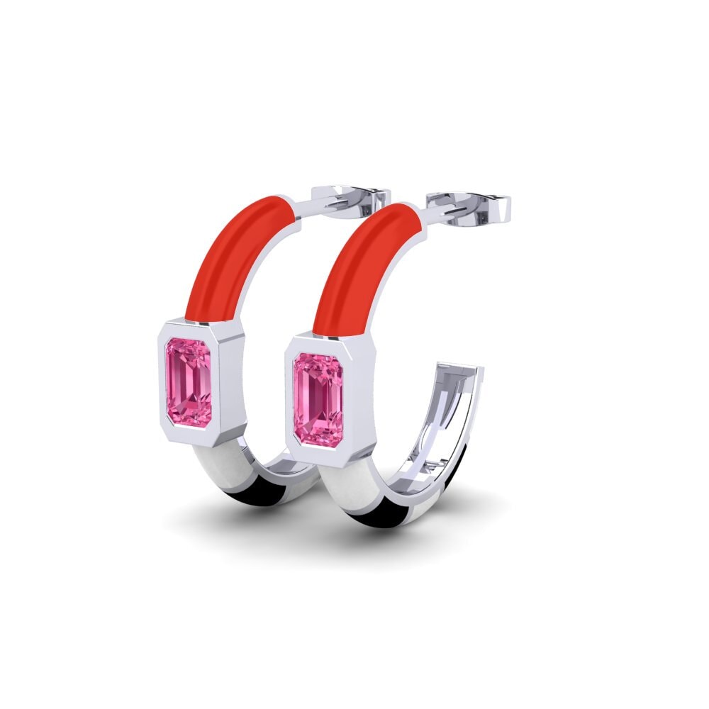 14k Oro Blanco Pendiente de mujer Portachiavi