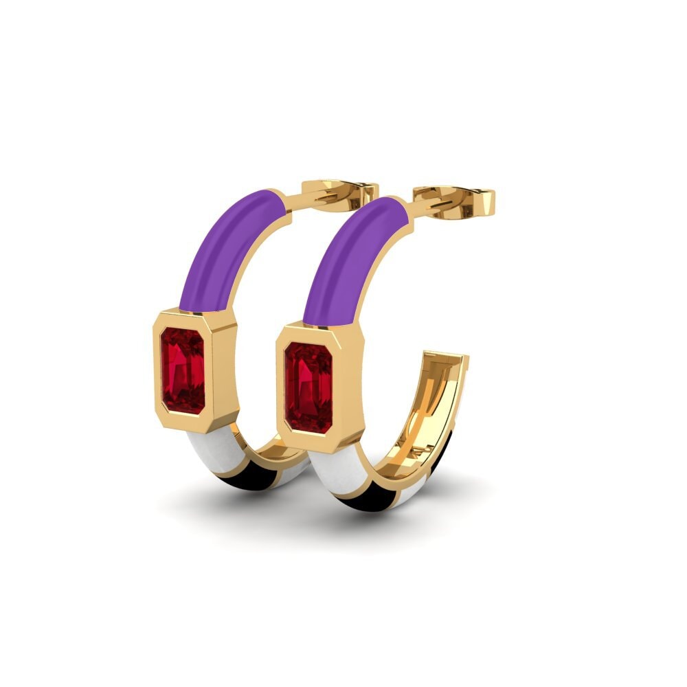 Red Zirconia Women's Earring Portachiavi
