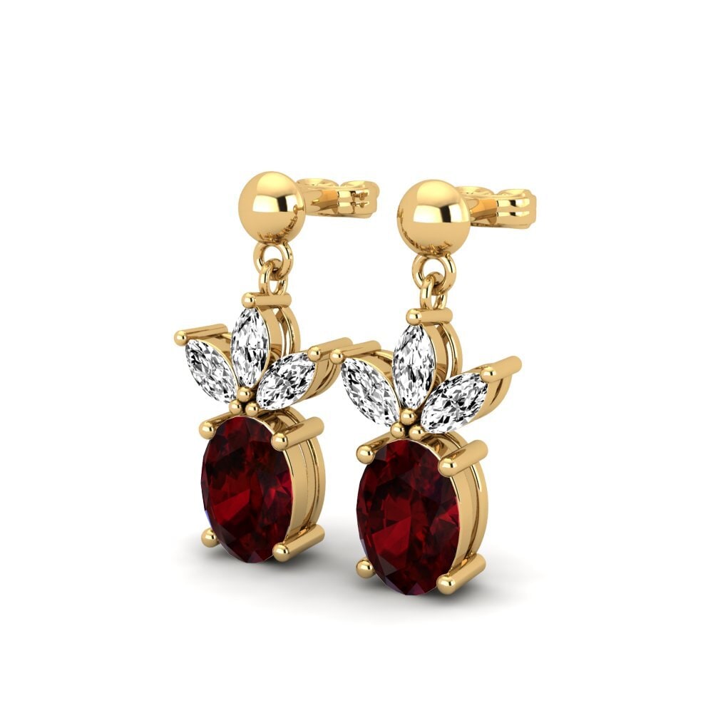 14k Oro Amarillo Granate Pendiente de mujer Portimao
