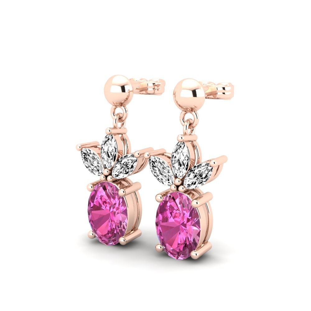 Ovaal Roze Topaas Dames Oorbellen Portimao