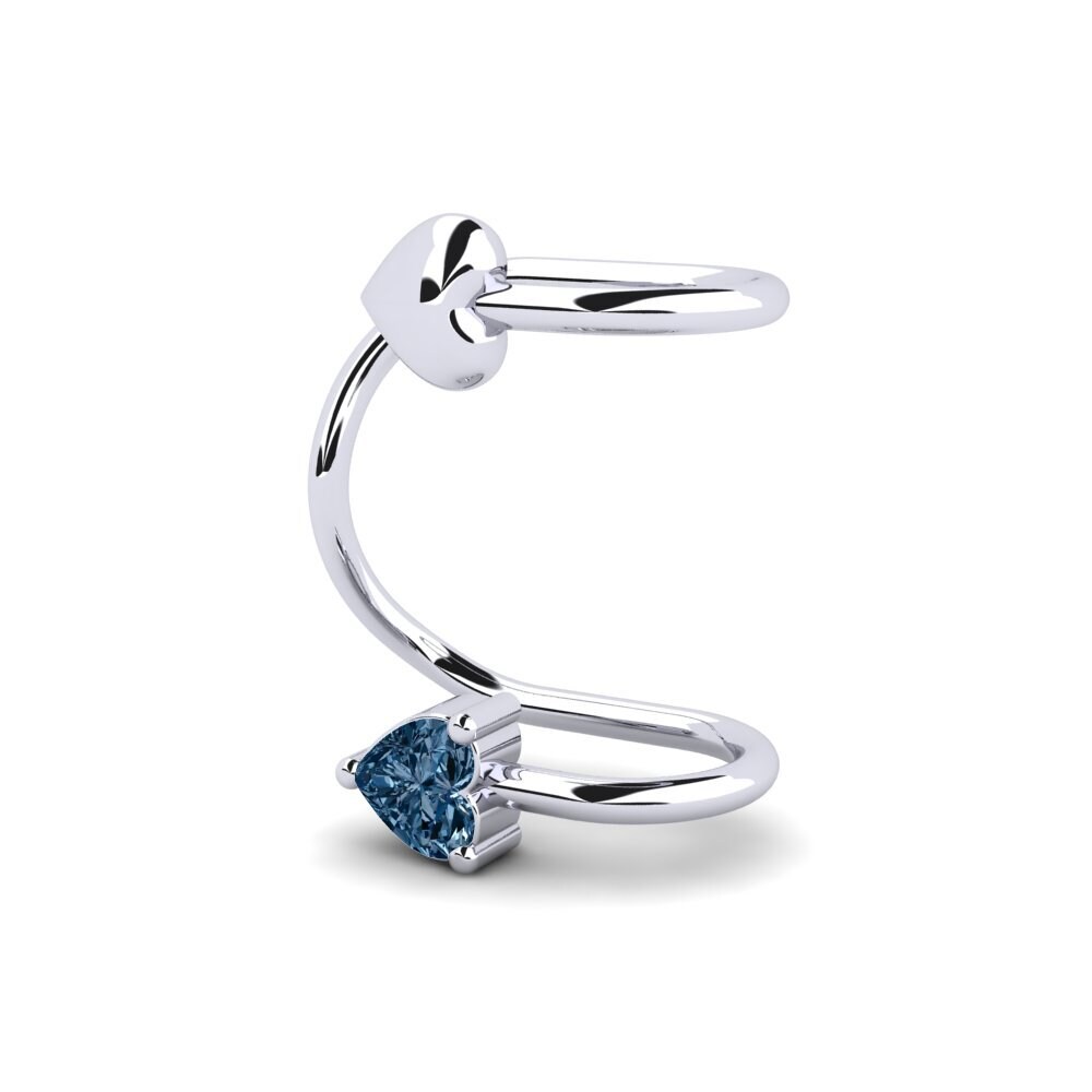 Corazón Diamante Azul Pendiente de mujer Poucheres