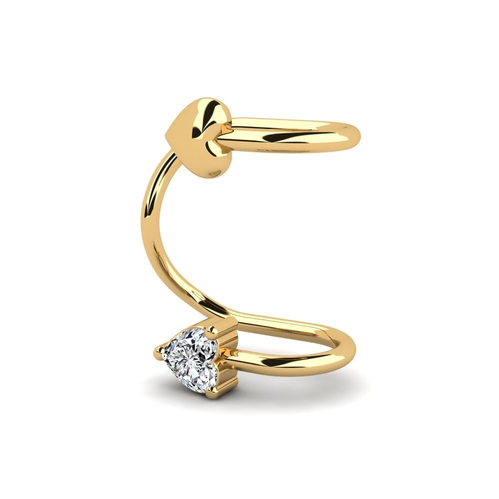 14ct Yellow Gold Zirconia Women's Earring Poucheres