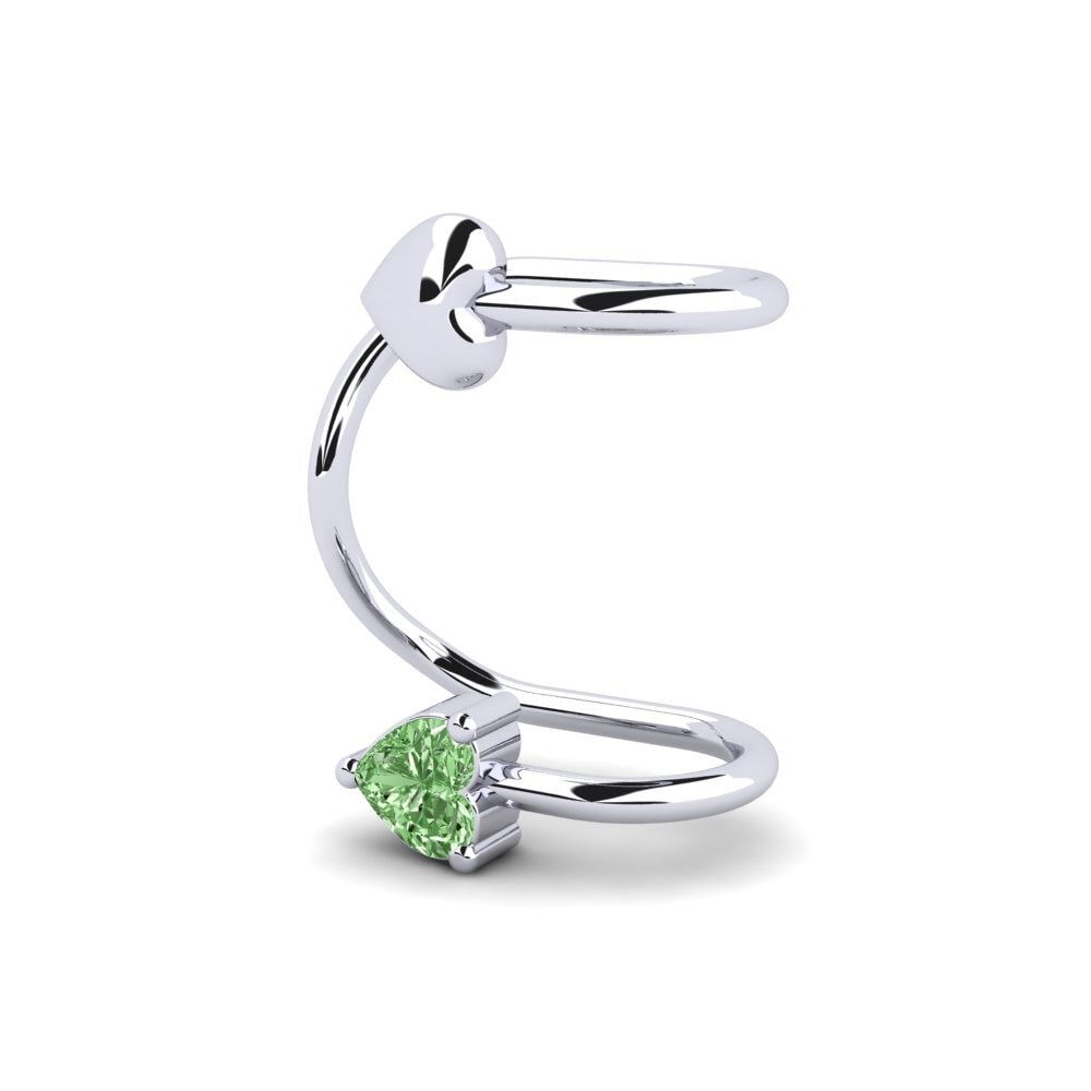 Heart Green Diamond Women's Earring Poucheres