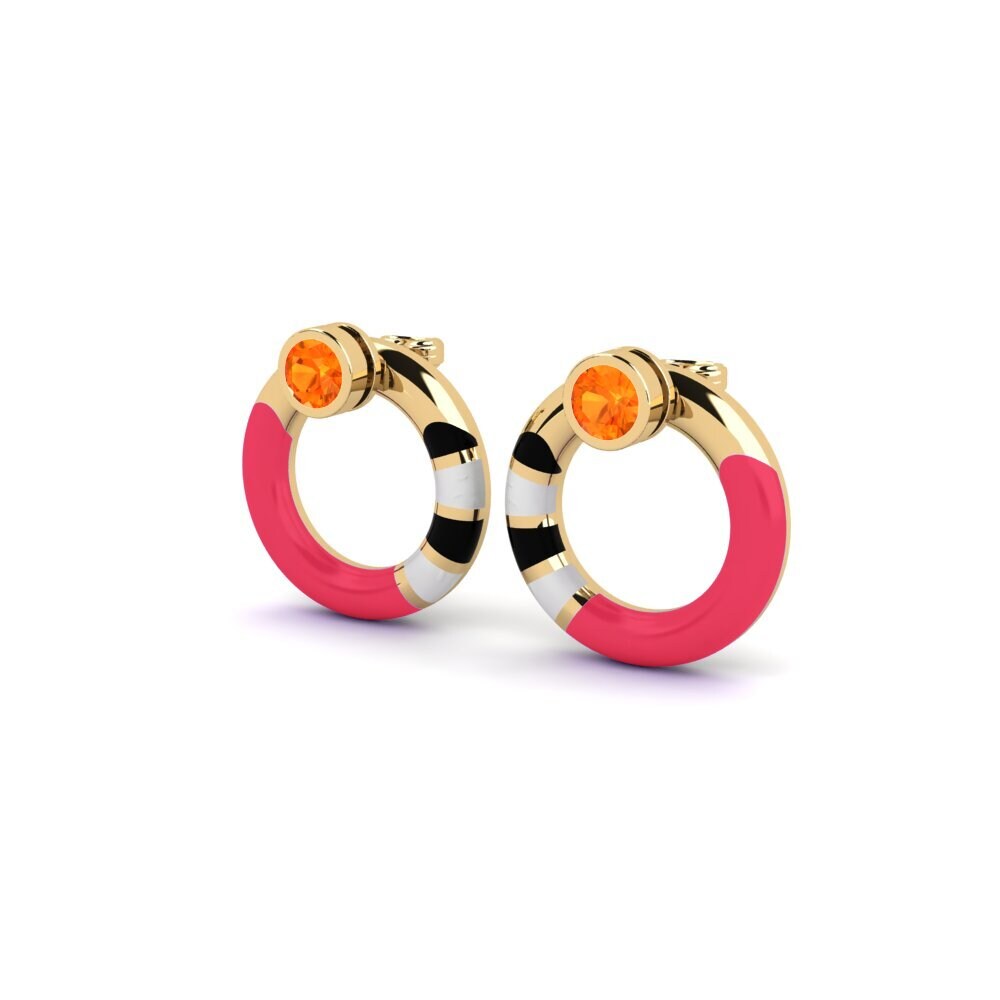 Orange Sapphire Women's Earring Pounty
