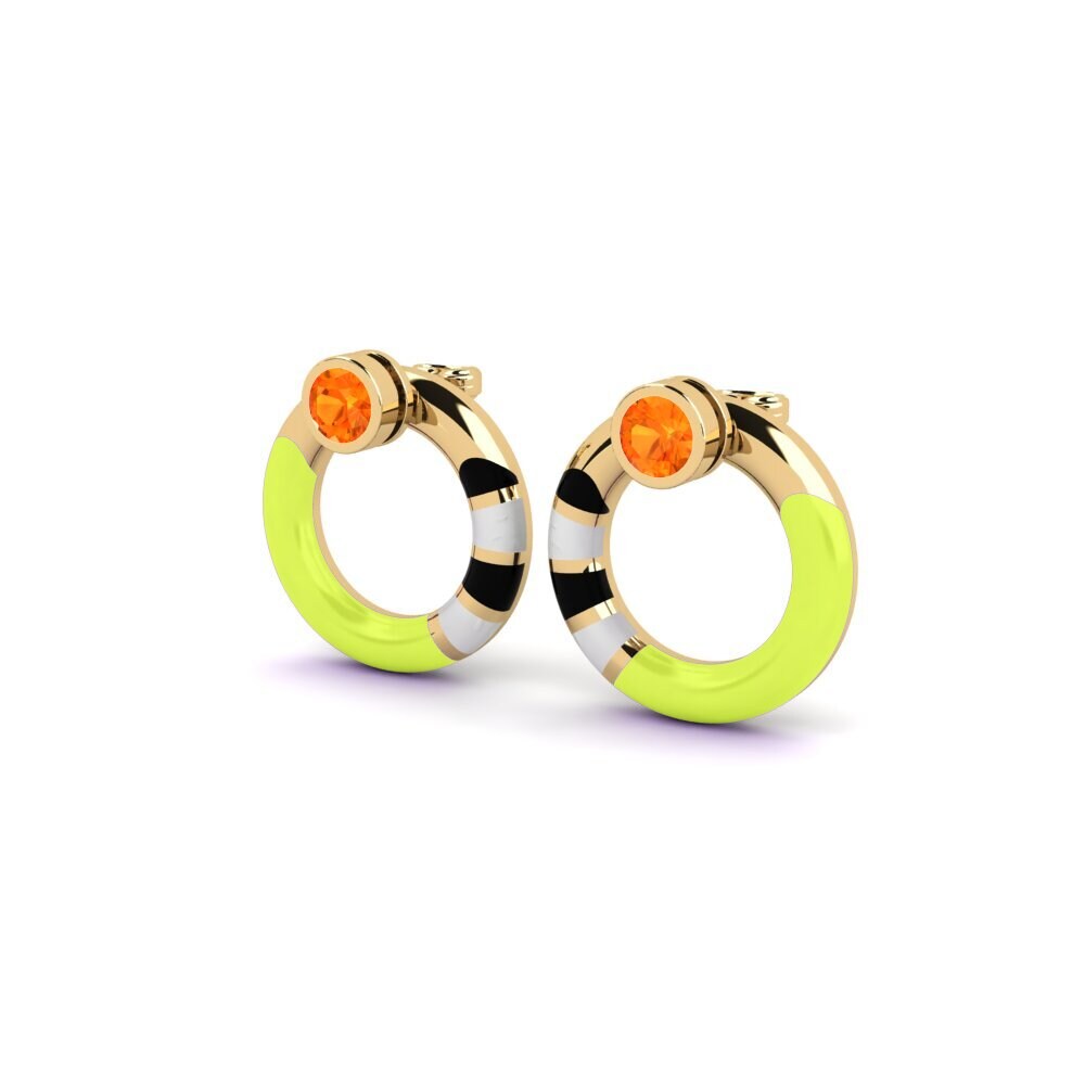 Orange Sapphire Women's Earring Pounty