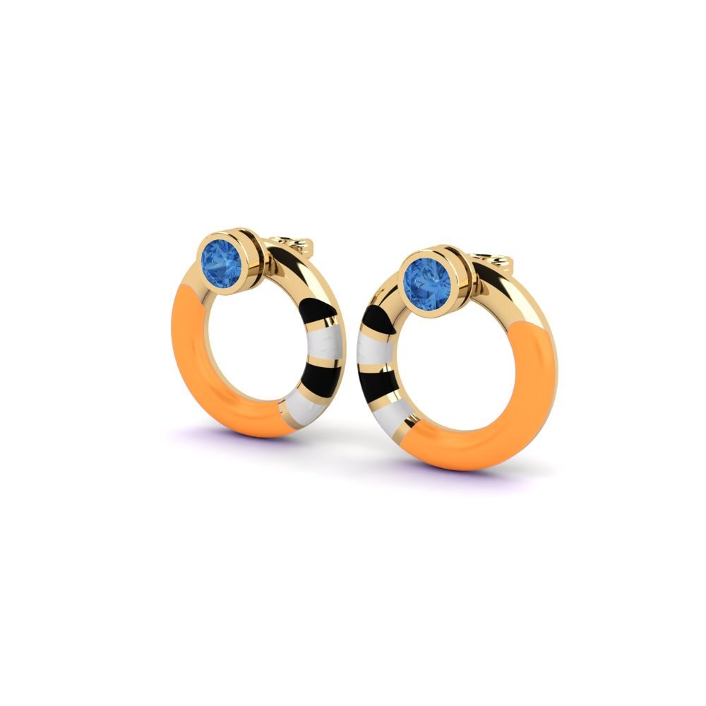 Dark Blue Zirconia Women's Earring Pounty