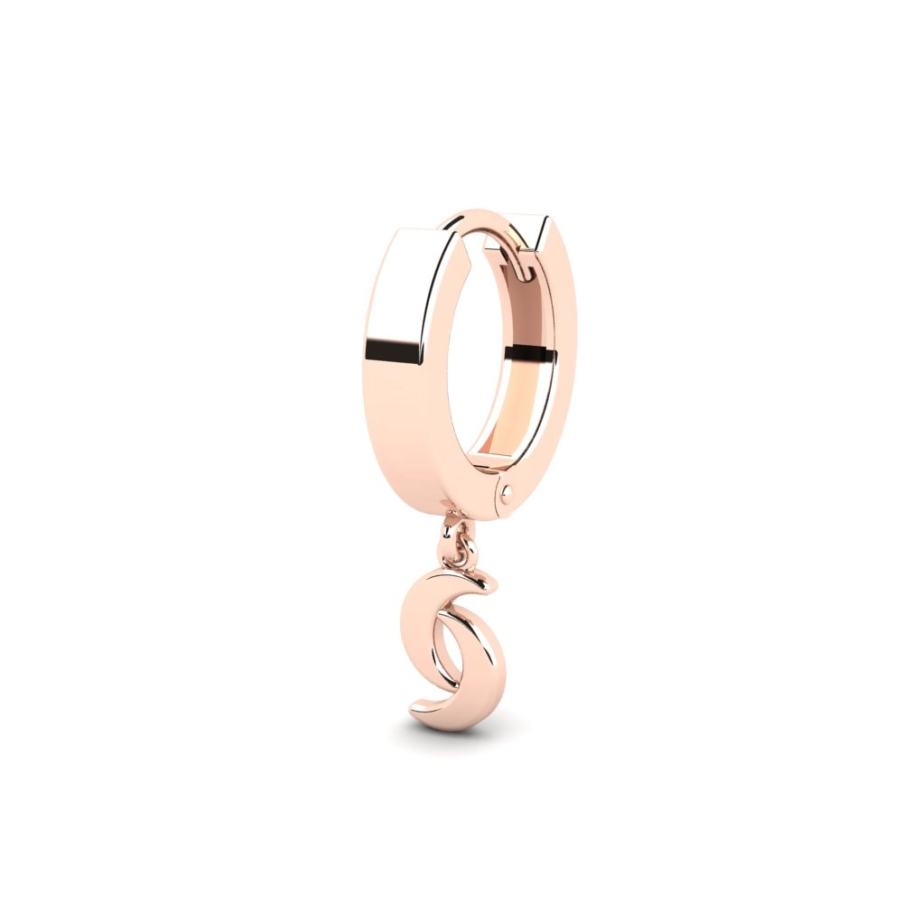 14ct Rose Gold Men's Earring Pourp