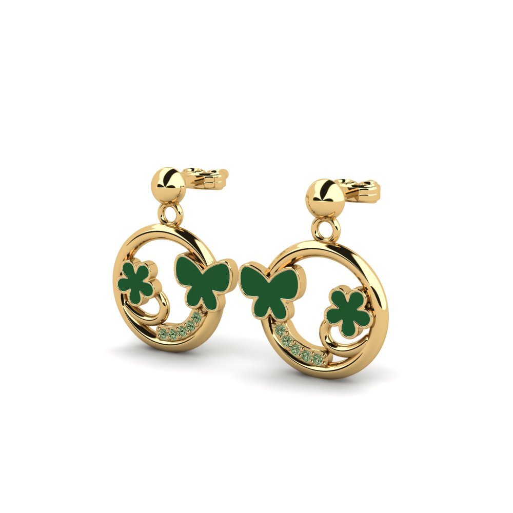 Diamante Verde Pendiente de mujer Pramod
