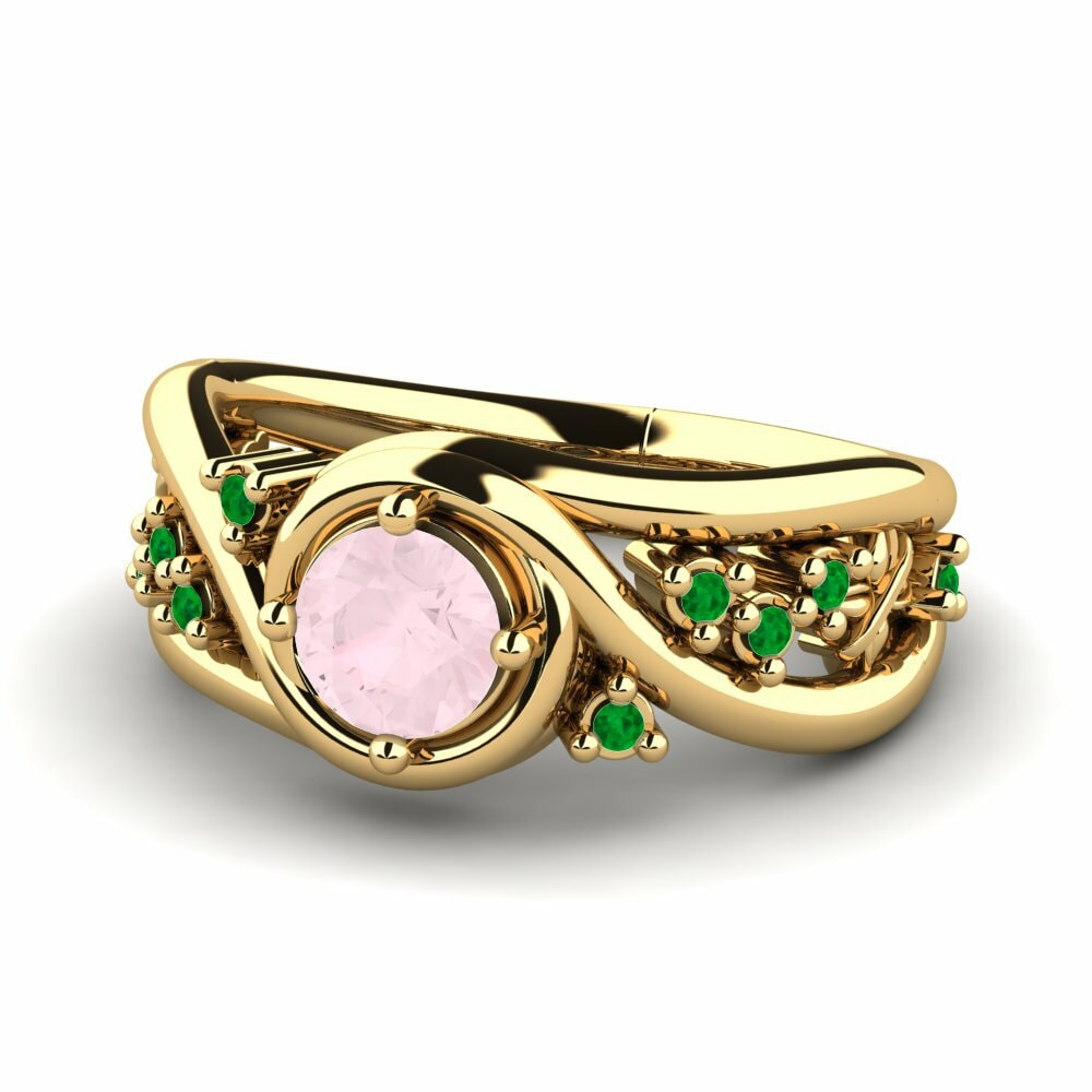 Cuarzo rosa Anillo de compromiso Pravin
