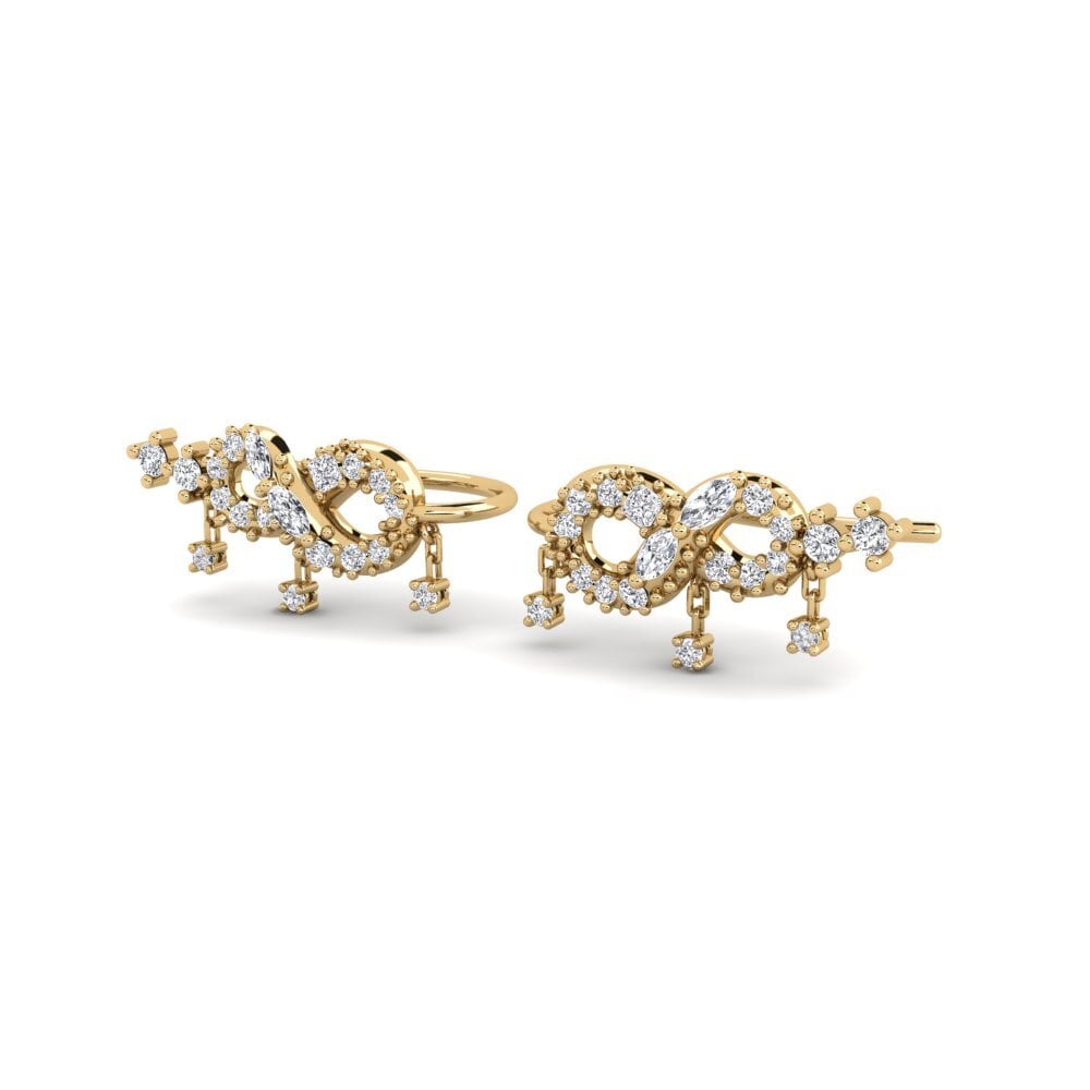 14k Oro Amarillo Mezclado Pendiente de mujer Precedence