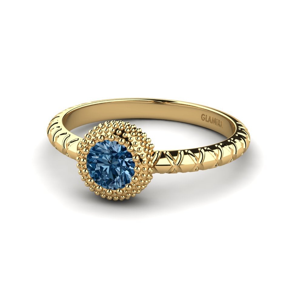 Blue Diamond Engagement Ring Precies