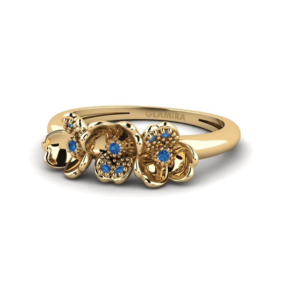 Zircônia azul escuro Anel Precisely