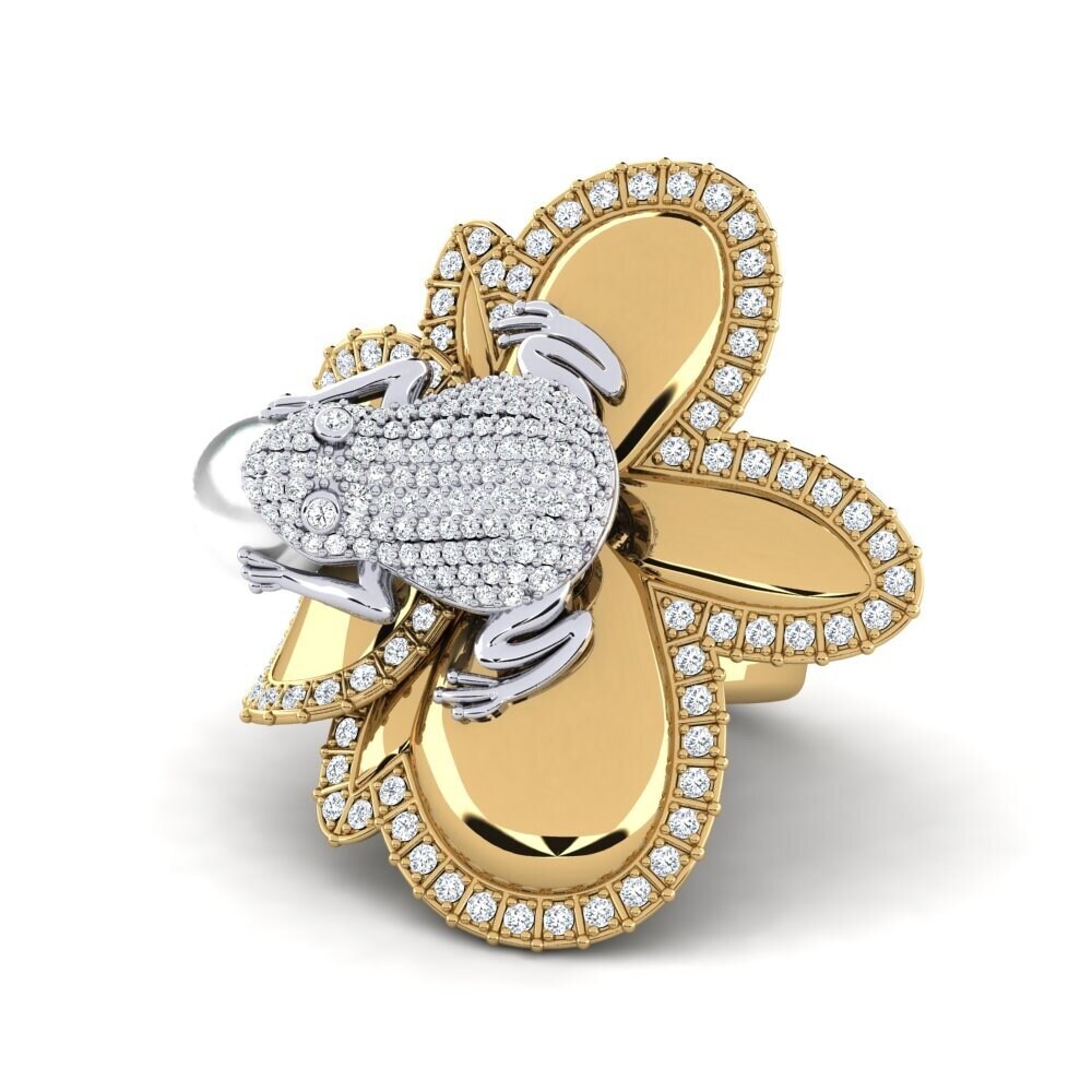9k Oro Amarillo & Blanco Circonita Anillo Preece