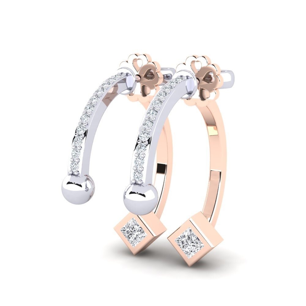 18k Oro Rosa & Blanco Pendiente de mujer Premila