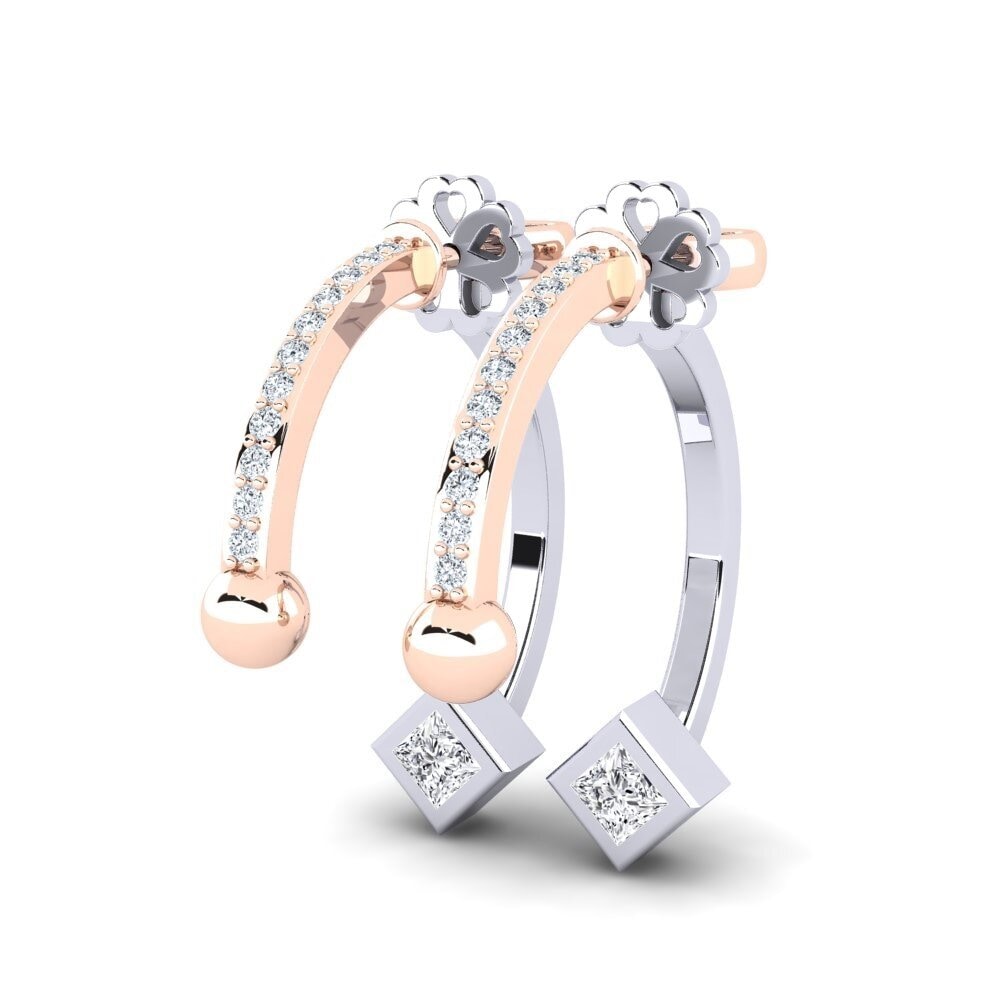 18ct White / Rose Gold Women's Earring Premila